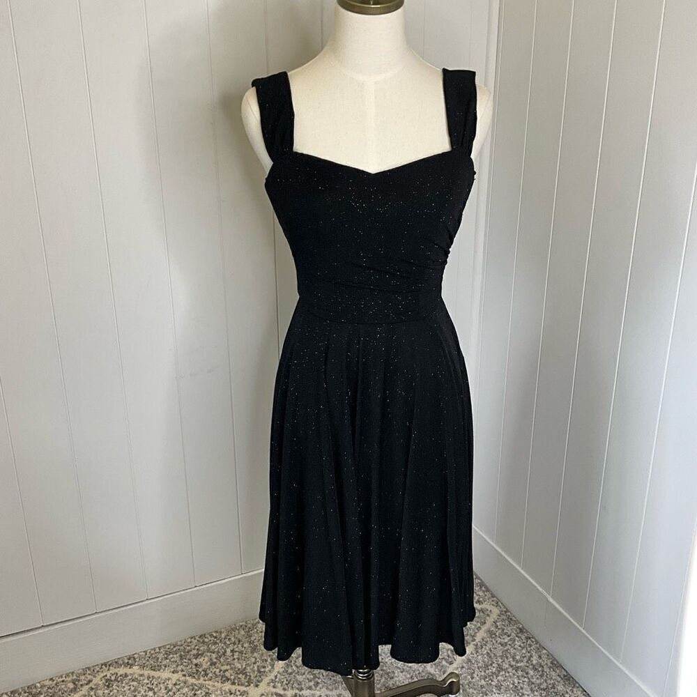 Stage Accents Performance Apparel Womens Size 4 Dance Swing Dress Black Metallic